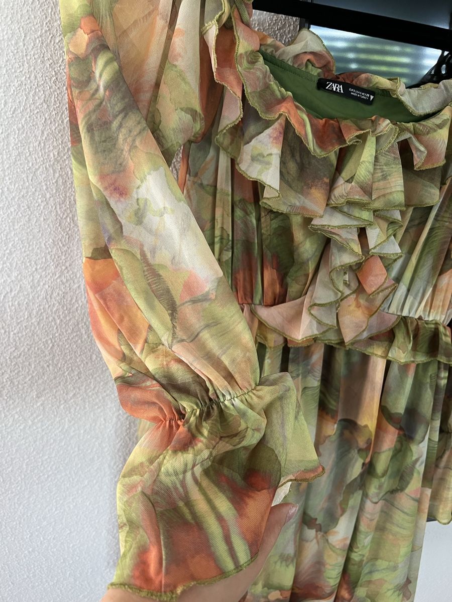 Zara Kleider: Zara Chiffon Rüschen Minikleid, Grösse S – Neu (gemäss Beschreibung) aus Baar von Lila2006 3