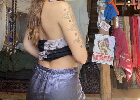 Baggy Stoffhose glänzend