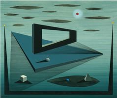 Oelbild des Surrealisten Walter Grab (1927-1989), dat. 1983