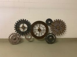 Grosse Wanduhr Industrial Style