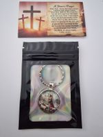 Jesus-Schlüsselanhänger mit Gebetskarte Neu