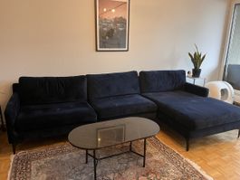 SOFA COMPANY Ecksofa Astha in Velour Blue Navy