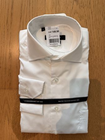 SCHILD Herren Langarm Hemd weiss Grösse 38 Neu (2023)