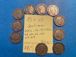10 X 10 CENTIMES 1882 à 1909