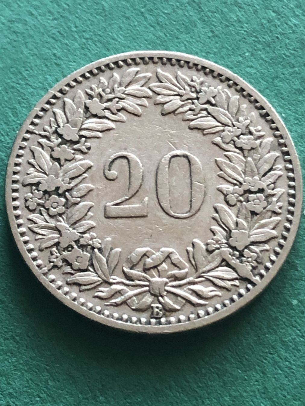 Tutti le monete: Abart 20 Rp. 1900 mit 2 Stempelrissen – Usato da Schötz venduto da Odpa 2