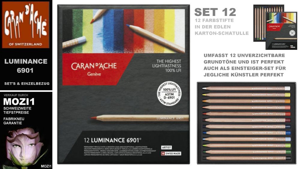 6901.712 Luminance 6901 * Caran d'Ache * Farbstifte Set 12