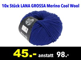 🔴  Wolle 10x Stück LANA GROSSA Merino COL. 0934 /455B
