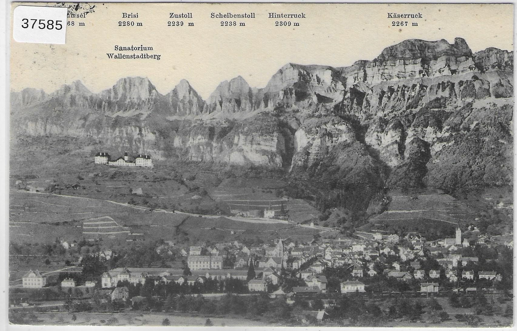 Cartoline postali: Wallenstadt mit Sanatorium und Churfirsten – Usato da Ettingen venduto da Kartenplanet