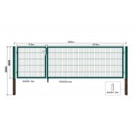 16151 - LOGI Doppelflügel Gartentor 180x350 - Grün