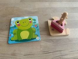 Hape und Dodo Holzpuzzle Frosch und Torte, Top Zustand