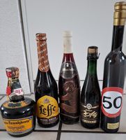 5 Sammlerflaschen Wein, Likör, Weinbrand, Bier & Bier  2019