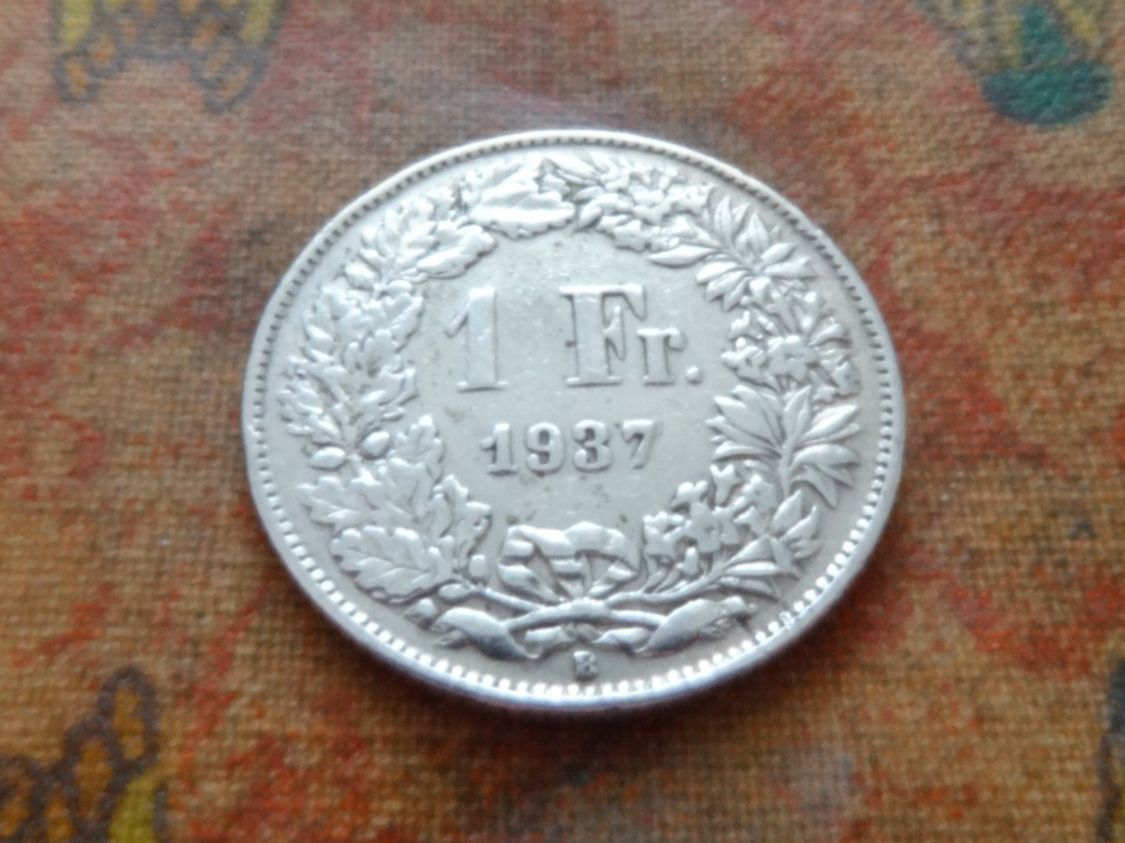 Alle Münzen: 1 Fr. 1937  (Y) – Gebraucht aus Romanel-sur-Lausanne von Swift13