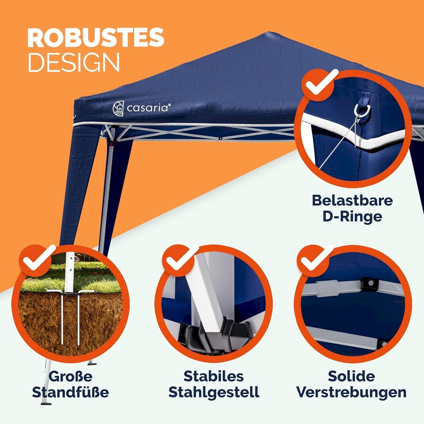 Tende & Padiglioni: Faltpavillon CAPRI 3x3m UV50+ dunkelblau – Nuovo e nell'imballaggio originale da Bottighofen venduto da zaap 2