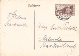Ganzsachen-Postkarte SAARLAND 1927