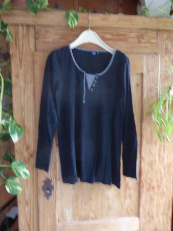 Long Sweatshirt Gr M CECIL mit Knöpfen & zwei Bändel