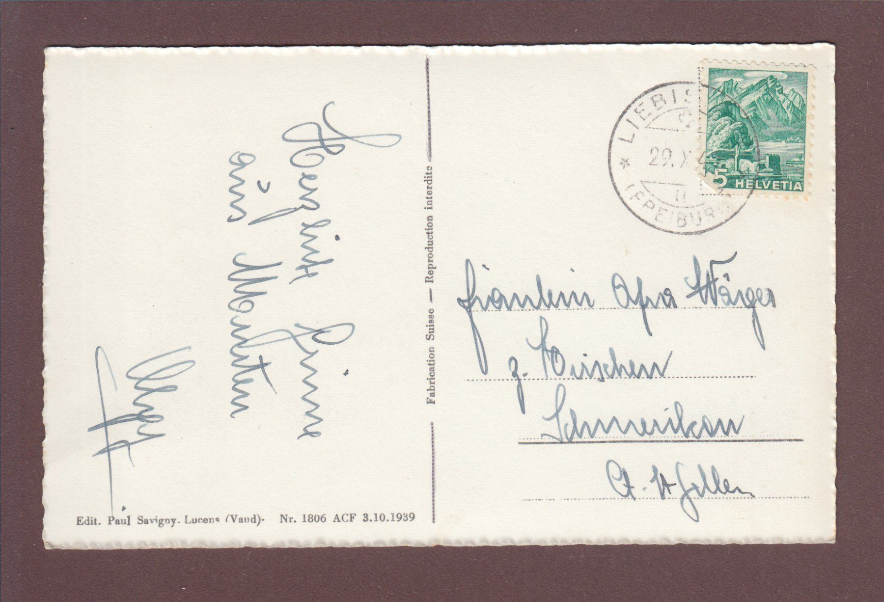 Cartoline postali: MORAT - Port - Cygnes - 1942 – Usato da Pully venduto da nicecards 1