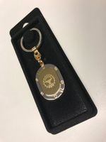 Bizzarrini Schlüsselanhänger oval 40x32mm, gold über chrom.