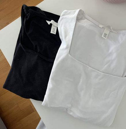 Set Tshirt schwarz & weiss, Grösse XS