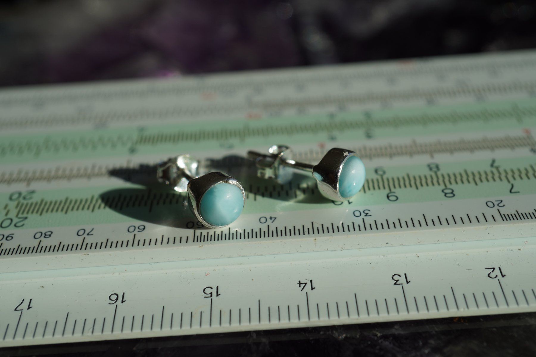 Orecchini pendenti & Orecchini a lobo: Larimar     Ohrstecker 6 mm Silber Sehr Schön – Nuovo e nell'imballaggio originale da Eschenbach SG venduto da topstone 1
