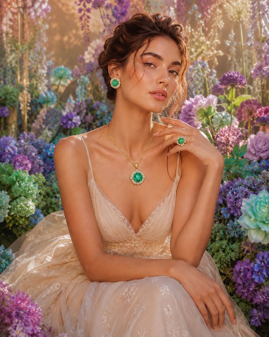 Sonstiger Schmuck: Ensemble bijoux or émeraude et diamants – Neu und originalverpackt aus St-Maurice von Sandrinette123 6
