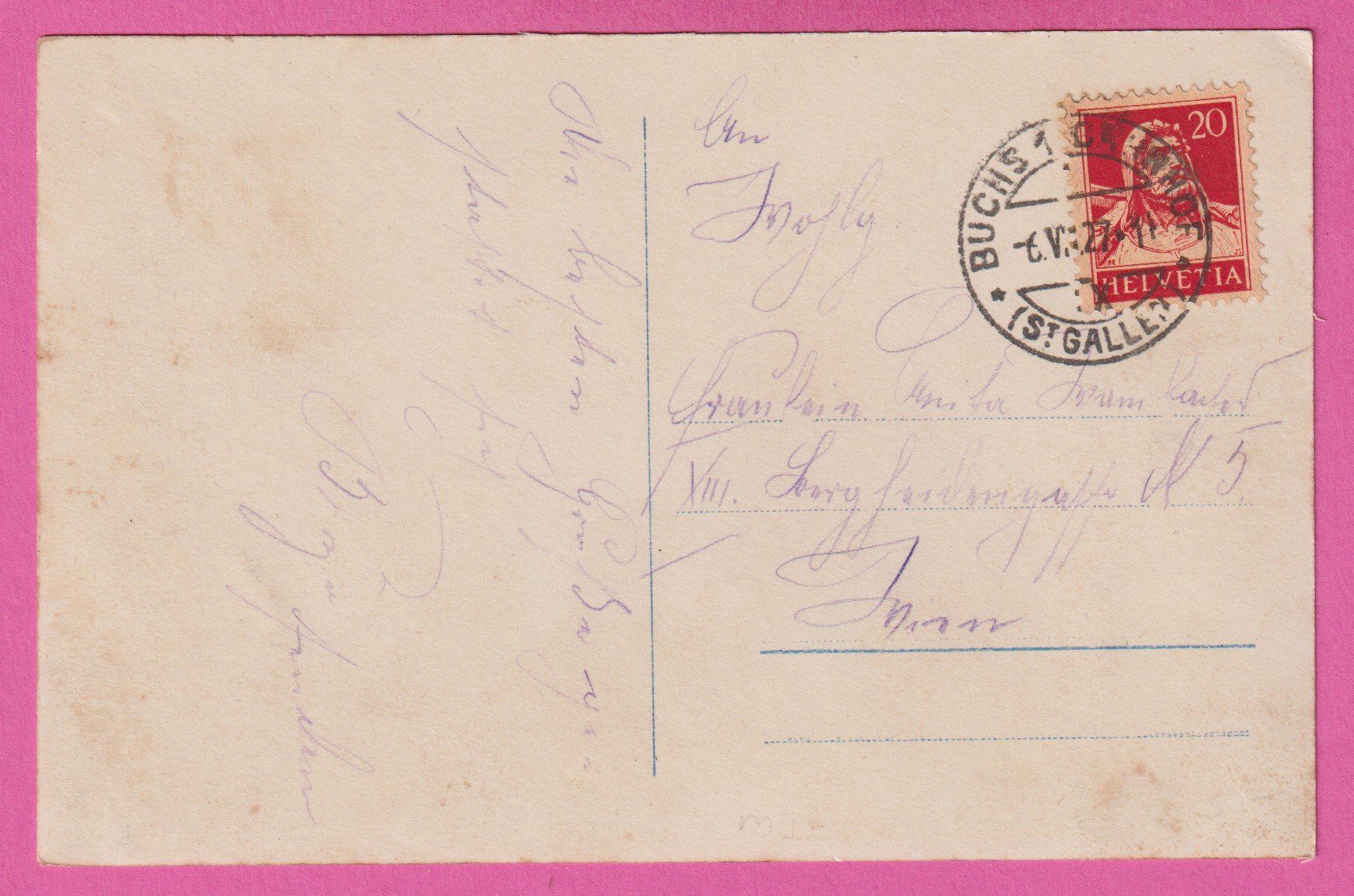 Ansichtskarten: Buchs SG gel 1927 – Gebraucht aus Einsiedeln von dillie 1