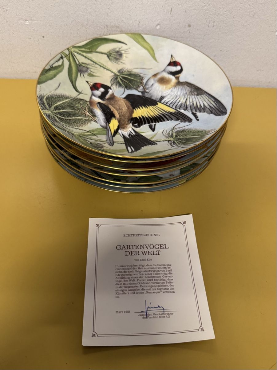 Assiettes: Teller Gartenvoegel 7 stk.  – D'occasion à Schlieren par Freundlich02