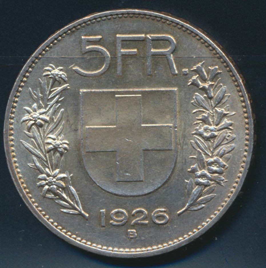 Tutti le monete: 5 Fr. 1926 vz – Usato da Roggwil BE venduto da Stampdealer3