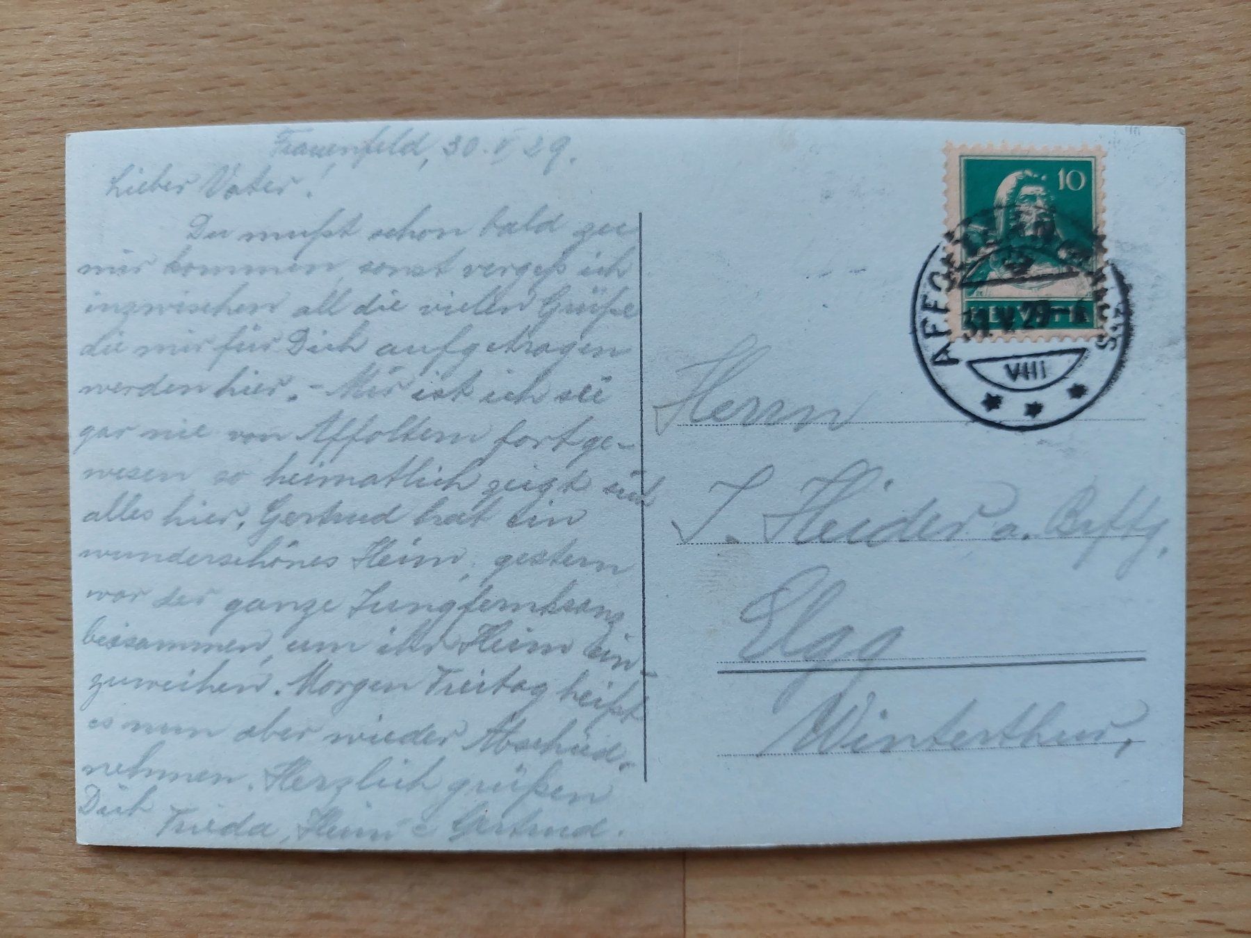 Cartoline postali: Echtfotokarte Affoltern am Albis – Usato da Obfelden venduto da Foto_Bild_Kunst_Buch 1