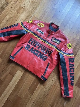 Vintage Ferrari Lederjacke moto Giacca chaqueta Racing