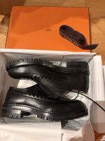 Hermes Anzugsschuhe Leder Schwarz Gr. 37 neu in OVP