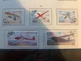 Sowjetunion 1982 Satz Segelflugzeuge gestempelt