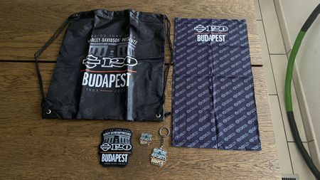 Harley Davidson 120 Budapest Set Tasche Bandana Pin Motorrad