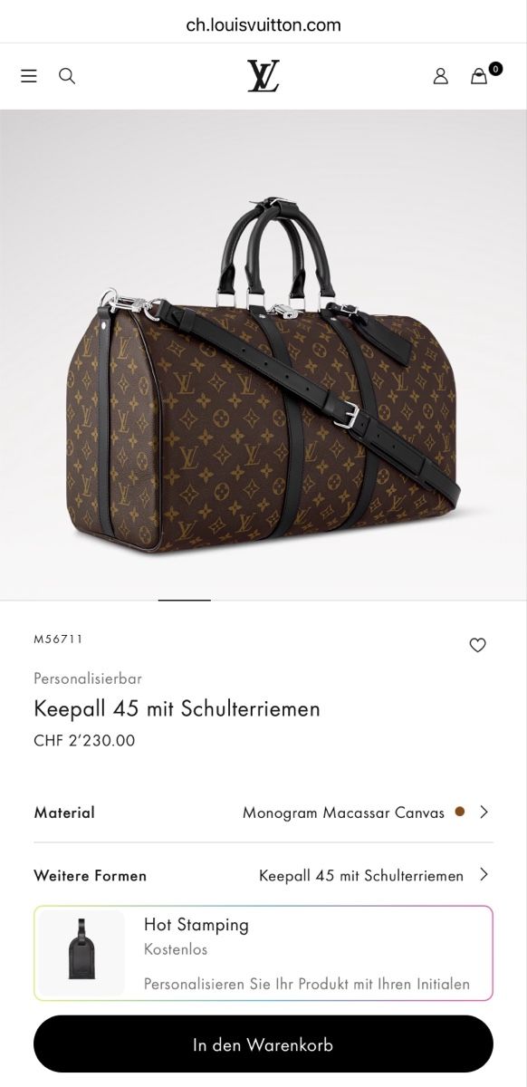Louis Vuitton Taschen: Borsa Louis Vuitton Keepall 45 Monogram Macassar Tela – Neu (gemäss Beschreibung) aus Safenwil von gju_g59n 8