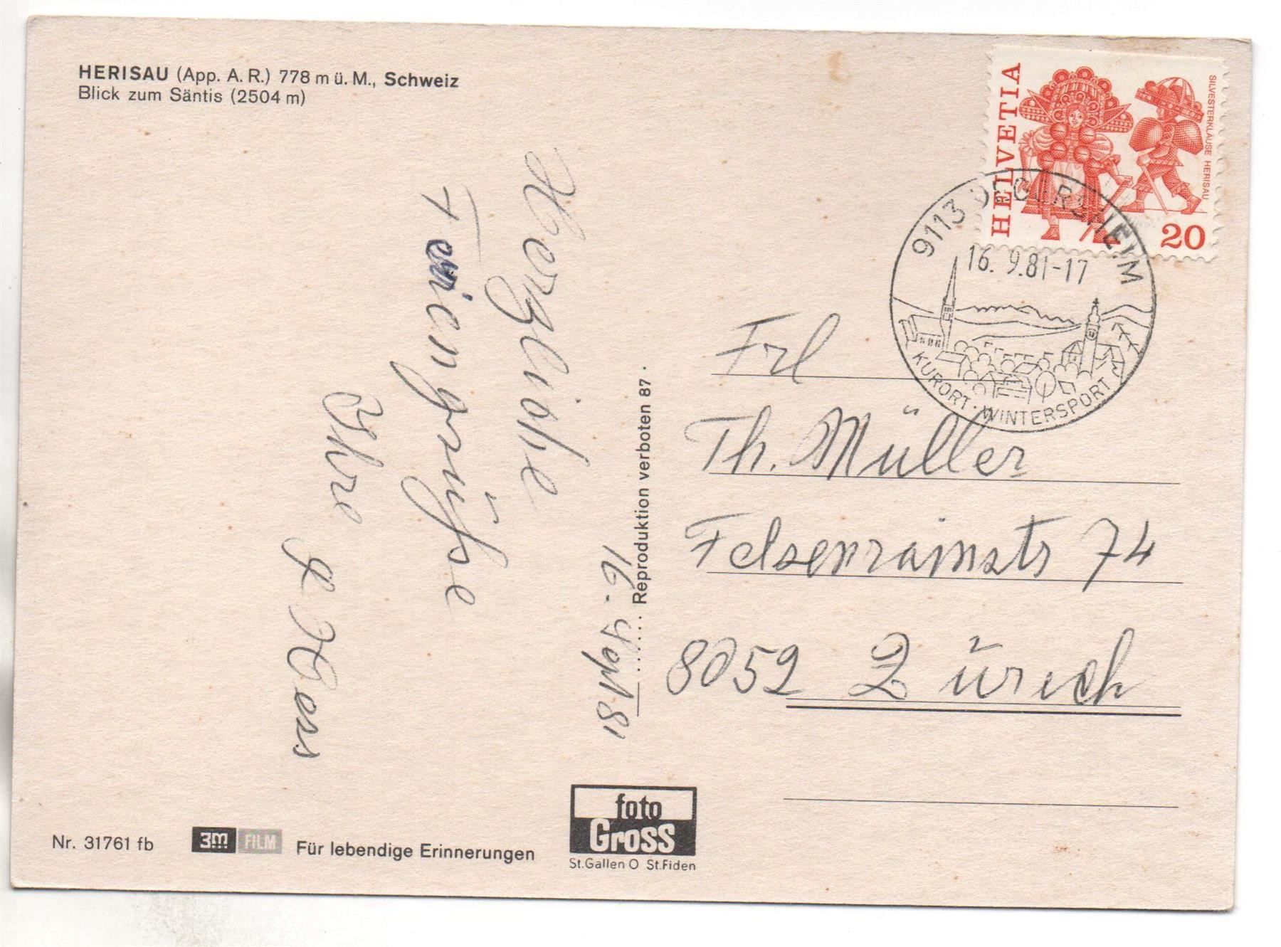 Cartes postales: HERISAU Appenzeller Bahn – D'occasion à Jona par philajona 1