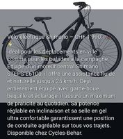 Vélo électrique neuf mot/batt Shimano 1590.-