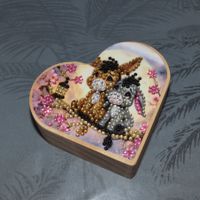Bougeoir en bois en forme de cœur - Petits ânes neuf