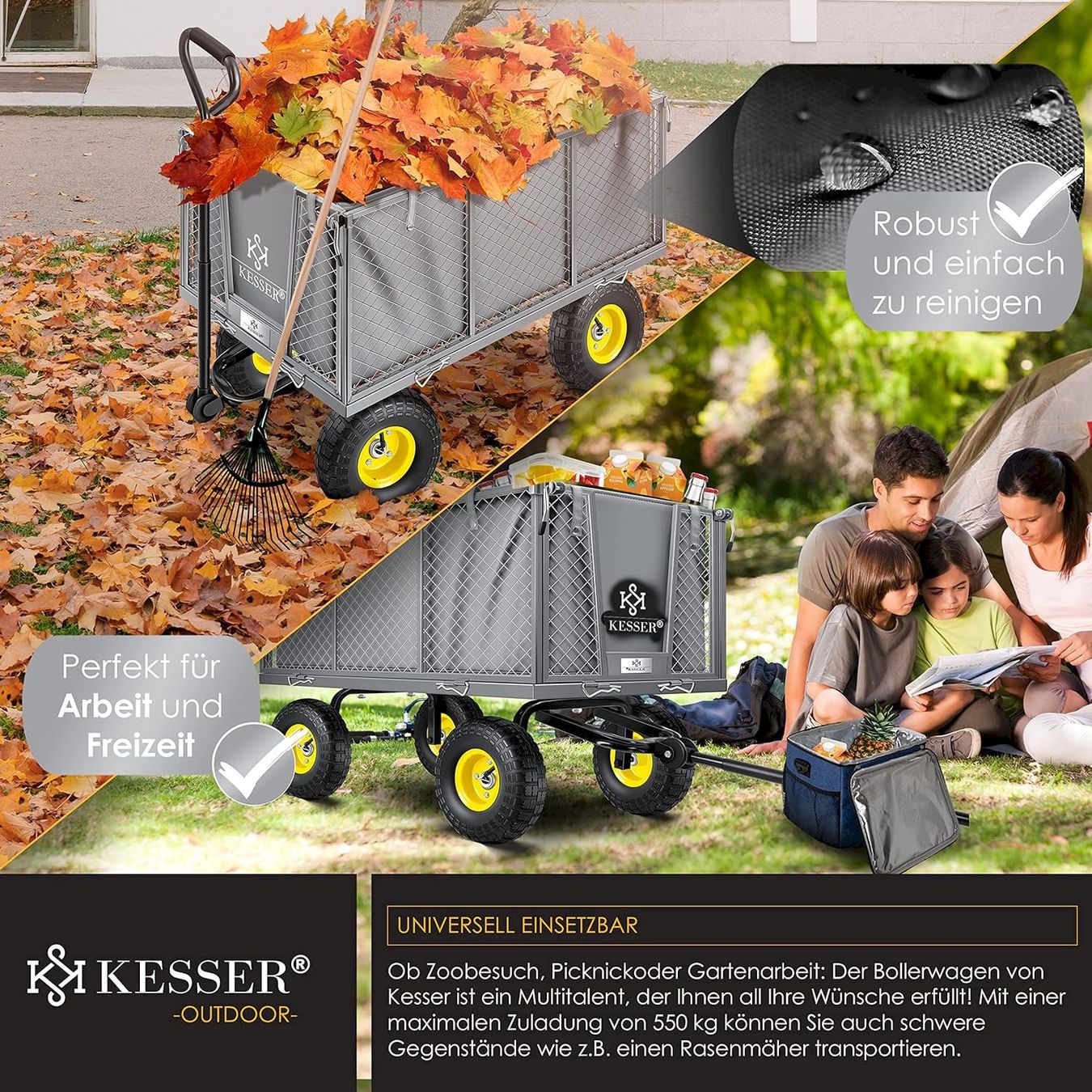 Altro in Utensili da giardino: KESSER Bollerwagen 550kg GRAU – Nuovo e nell'imballaggio originale da Bottighofen venduto da zaap 3
