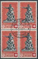 1940 - Pro Patria - Viererblock - Abart - gestempelt