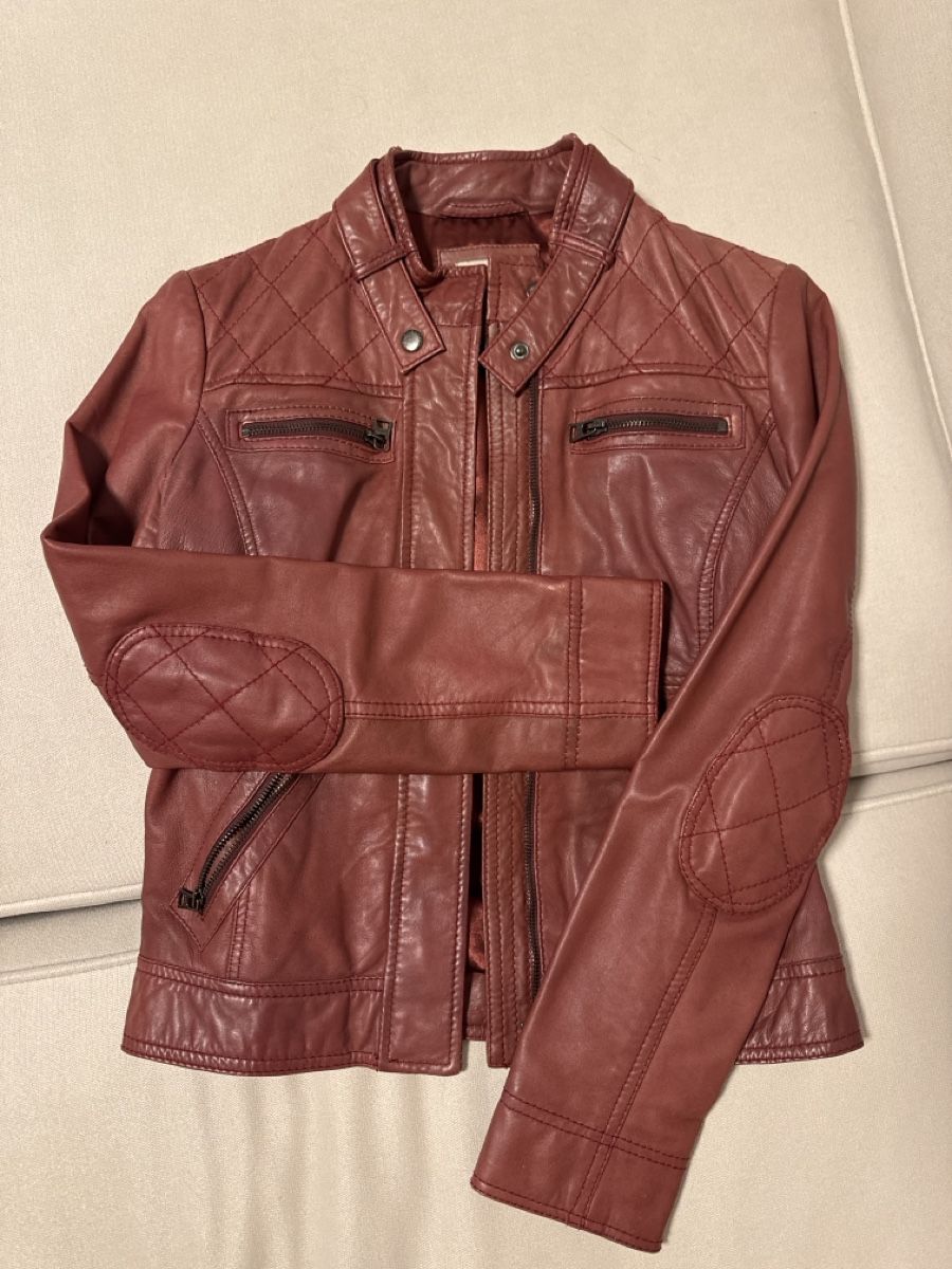 Esprit Jacken: Stylish Esprit Red Leather Jacket – Gebraucht aus Schlieren von GaRe2509