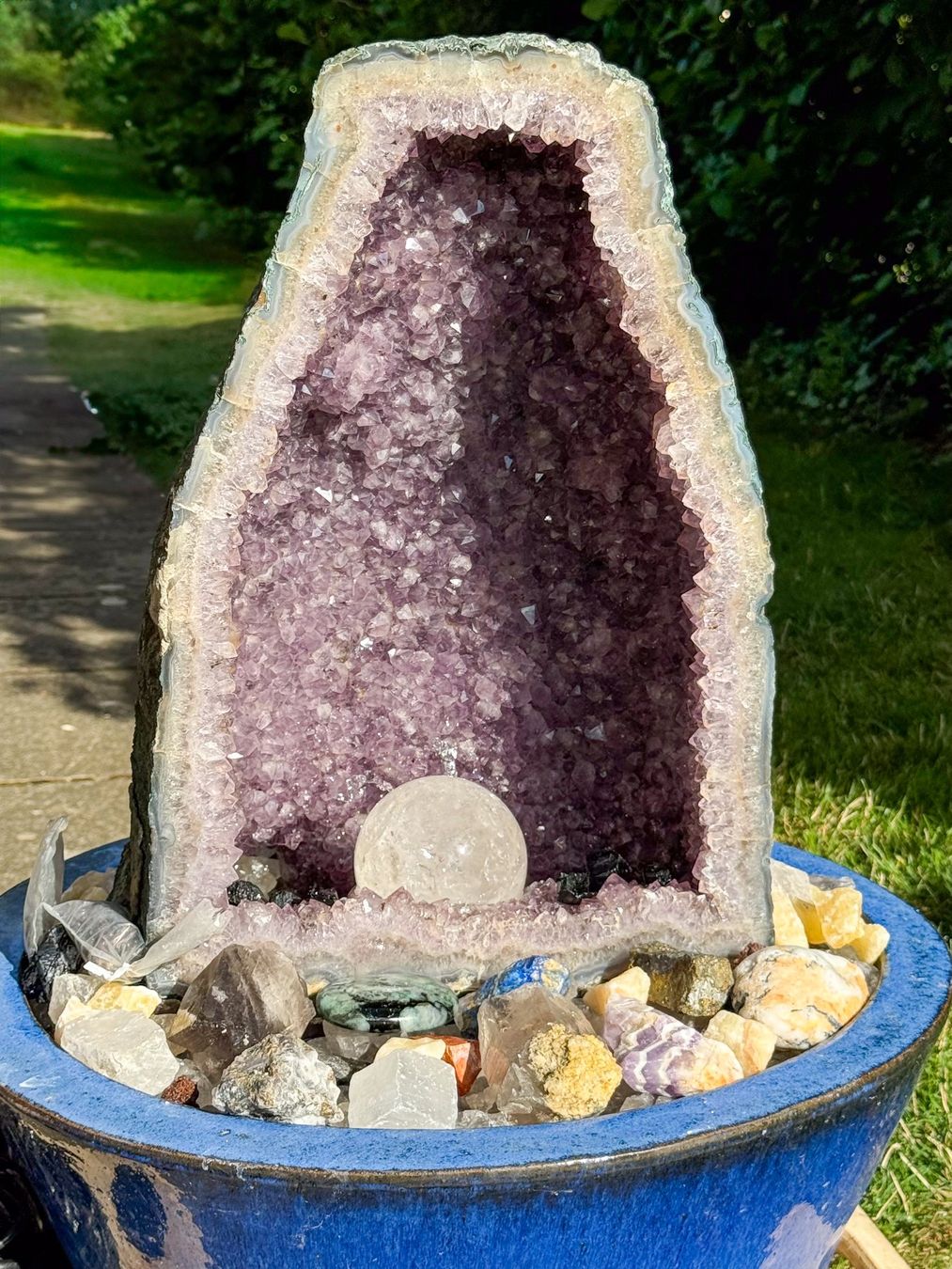 Stagni & Fontane ornamentali: Grosser Amethyst Drusen Brunnen – Usato da Stein AG venduto da choroazon 6