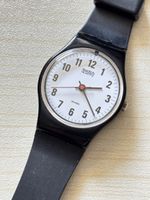 Swatch Damen Quarzuhr mit schwarzem Armband 