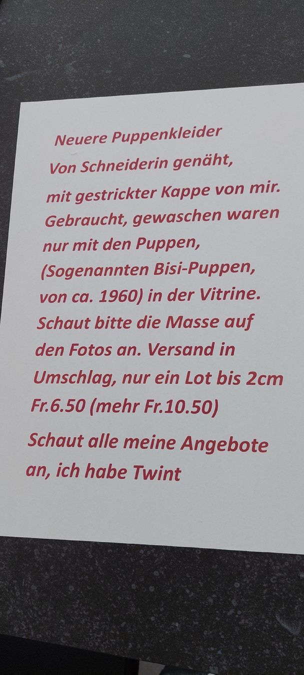 Puppen: Puppenkleid  – Neu (gemäss Beschreibung) aus Muri AG von nindo1 7