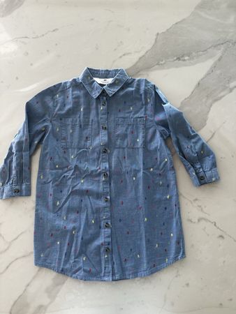 Robe Chemise enfant H&M imprimé bleu 104 cm