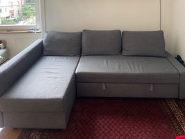 Ecksofa/ Schlafsofa grau mit Bettkasten und Bettfunktion