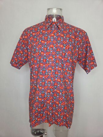 Vintage 90er Hemd L Geometric Print