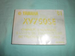 Original Betriebsanleitung Yamaha XV-750SE  (DE / FR / GB).