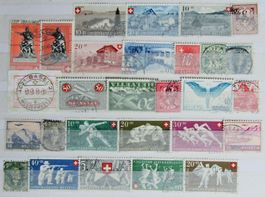 Lot de timbres oblitérés, principalement PRO PATRIA