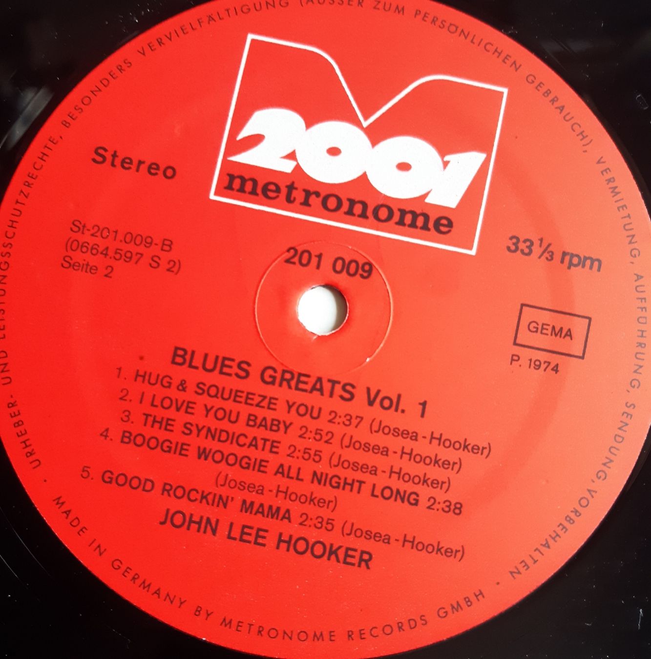 Dischi in vinile: JOHN LEE HOOKER:  Blues Greats Vol. 1 – Usato da Frick venduto da kyb_yq8h 1