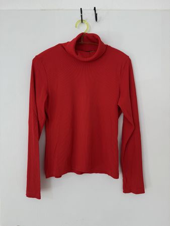Carlo Colucci Rollkragenpullover rot Grösse 38 wie neue Y2K