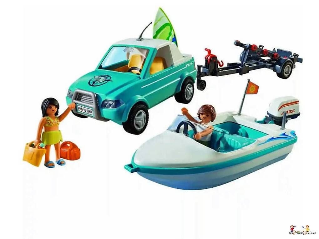 Playmobil Giocattoli: Playmobil Summer Fun Pickup mit Speedboot 71589 – Nuovo e nell'imballaggio originale da Birsfelden venduto da der-Wegweiser 1